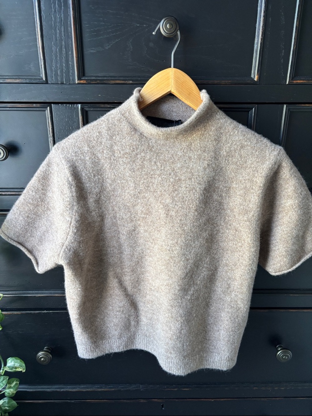 NWT Zara Soft Knit Short Sleeved Jumper size XL in Color Light Mink